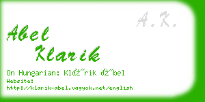 abel klarik business card